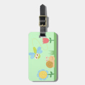 Baby Shower: Schuif Dragonfly en slak in een tuin Bagagelabel (Voorkant verticaal)