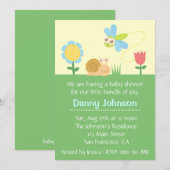 Baby Shower: Schuif Dragonfly en slak in een tuin Kaart (Voorkant / Achterkant)