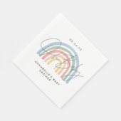 Baby shower script kleurrijke waterverf regenboog servet (Hoek)