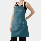 Baby shower script modern bold blauwgroen blauw el schort (Insitu)