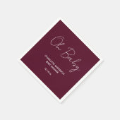 Baby shower Script Modern Bourgogne Elegant Servet (Hoek)