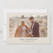 Baby shower script modern crème Natural boho foto Kaart (Achterkant)
