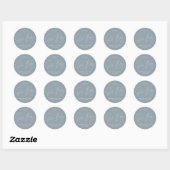 Baby shower script modern dusty blue elegant ronde sticker (Vel)