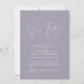 Baby shower script modern elegant lila paars kaart (Voorkant)