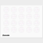 Baby shower script modern girale roze elegant ronde sticker (Vel)