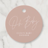 Baby shower script modern girly blush roze elegant bedankjes labels (Voorkant)