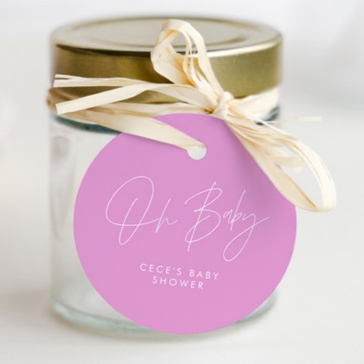 Baby shower script modern girly crème roze bedankjes labels