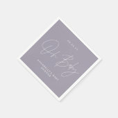 Baby shower script modern lila paars elegant servet (Hoek)