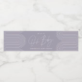 Baby shower script modern lila paars elegant waterfles etiket (Enkel label)
