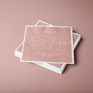 Baby shower script modern roos roze elegant servet