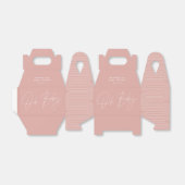Baby shower script modern roos roze geometrisch bedankdoosjes (Uitgevouwen)