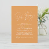 Baby shower script modern sage green elegant invit kaart (Staand voorkant)