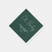 Baby shower script modern smaragdgroen elegant servet (Hoek)