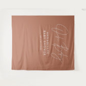 Baby shower script modern terracotta elegant wandkleed (Voorkant (horizontaal))