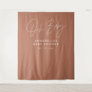 Baby shower script modern terracotta elegant wandkleed