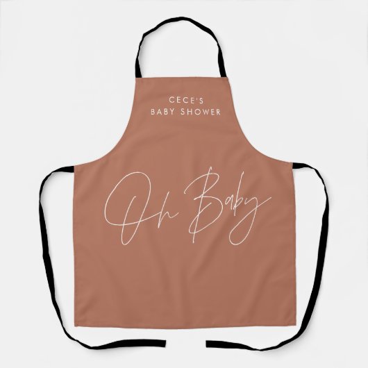 Baby shower script modern vet terracotta elegant schort (Voorkant)