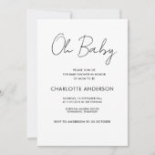 Baby shower script modern wit elegant kaart (Voorkant)