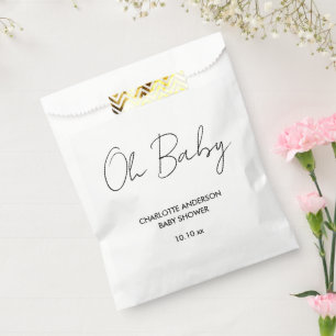 Baby shower script modern wit en zwart elegant bedankzakje