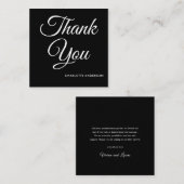 Baby shower script modern zwart dank u notitiekaartje (Voorkant / Achterkant)