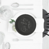 Baby shower script modern zwart-wit elegant papieren bordje