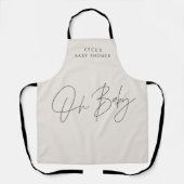 Baby shower script modern zwart-wit elegant schort (Voorkant)