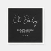 Baby shower script modern zwart-wit elegant servet (Voorkant)