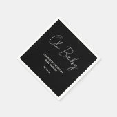Baby shower script modern zwart-wit elegant servet (Hoek)