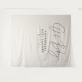 Baby shower script modern zwart-wit elegant wandkleed (Voorkant (horizontaal))