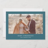 Baby shower script moderne blauwgroen blauwe boho  kaart (Achterkant)