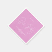 Baby shower script moderne cerise roze elegant servet (Hoek)