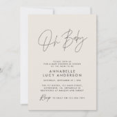 Baby shower script moderne, elegante foto kaart (Voorkant)