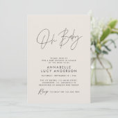 Baby shower script moderne, elegante foto kaart (Staand voorkant)