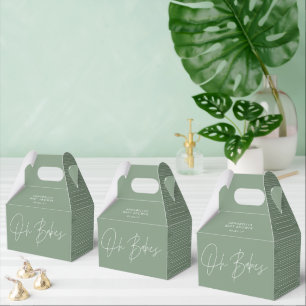 Baby shower script moderne groene geometrie bedankdoosjes