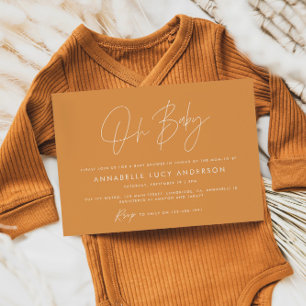 Baby shower script moderne mustard boho kaart