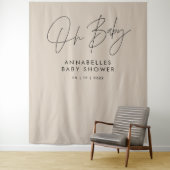Baby shower script moderne natuurlijke beige elega wandkleed (In situ)