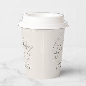 Baby shower script moderne natuurlijke crème elega papieren bekers (Rechts)