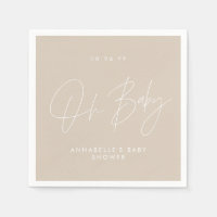 Baby shower script moderne natuurlijke crème elega