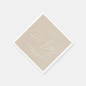 Baby shower script moderne natuurlijke crème elega servet (Hoek)
