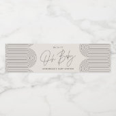 Baby shower script moderne natuurlijke crème elega waterfles etiket (Enkel label)