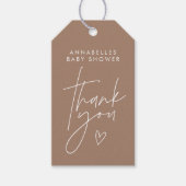 Baby shower script moderne natuurlijke elegant cadeaulabel (Voorkant)