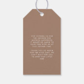 Baby shower script moderne natuurlijke elegant cadeaulabel (Achterkant)