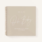 Baby shower script moderne natuurlijke roomgast notitieboek (Voorkant)