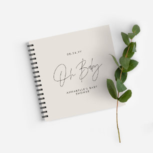 Baby shower script moderne natuurlijke roomgast notitieboek
