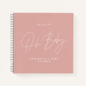 Baby shower script moderne roos roze gast notitieboek (Voorkant)