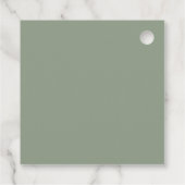 Baby shower script moderne sage green elegant bedankjes labels (Achterkant)