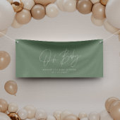Baby shower script moderne sage green elegant spandoek