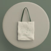 Baby shower script moderne sage green elegant tote bag