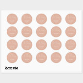 Baby shower script moderne wazige roze elegant ronde sticker (Vel)