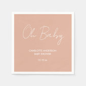 Baby shower script moderne wazige roze elegant servet (Voorkant)
