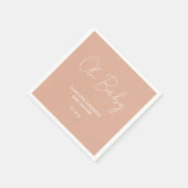 Baby shower script moderne wazige roze elegant servet (Hoek)